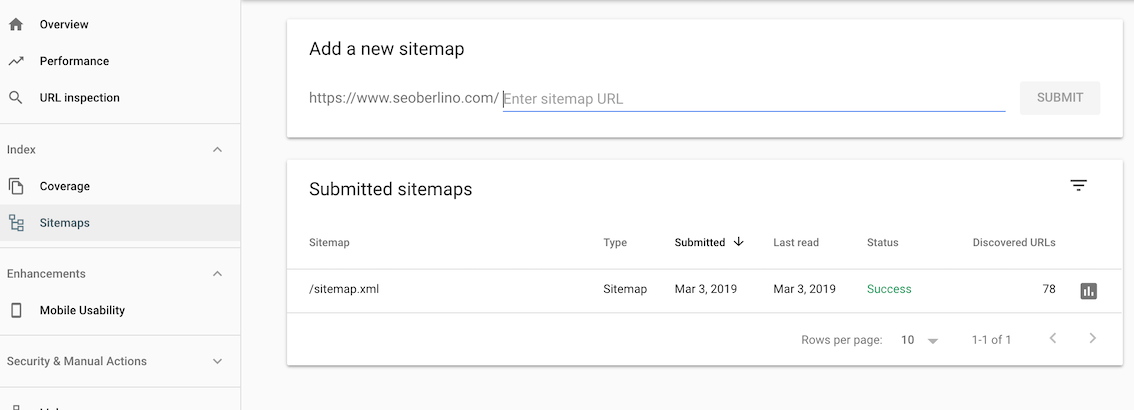 Search Console Sitemap